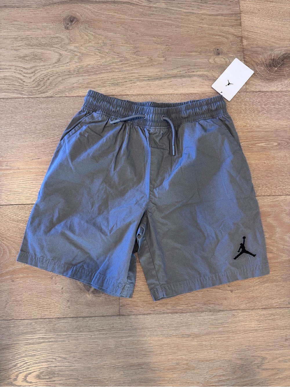 Jordan Boy’s Gray Athletic Shorts with Jumpman Logo